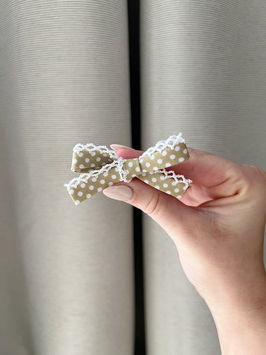 Polka Dot Scallop Hair Bow